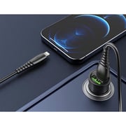 Charome Dual Port Car Charger With Lightning Cable 1m Black