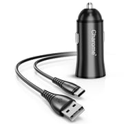 Charome Dual Port Car Charger With USB-C Cable 1m Black