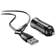 Charome Dual Port Car Charger With USB-C Cable 1m Black