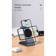 Charome 3-in-1 Wireless Charging Stand Silver/Grey