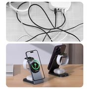Charome 3-in-1 Wireless Charging Stand Silver/Grey