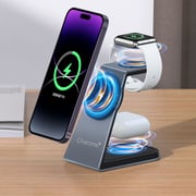Charome 3-in-1 Wireless Charging Stand Silver/Grey