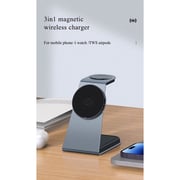 Charome 3-in-1 Wireless Charging Stand Silver/Grey