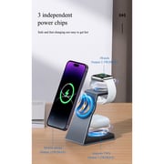 Charome 3-in-1 Wireless Charging Stand Silver/Grey