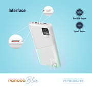 Porodo Power Bank 10000mAh White PB-PBFCH053-WH