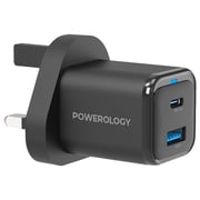 Powerology Wall Charger With Lightning Cable 1.2m Black
