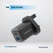 Powerology Wall Charger With Lightning Cable 1.2m Black