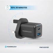 Powerology Wall Charger With Lightning Cable 1.2m Black