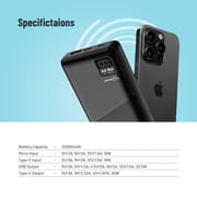 Porodo Power Bank 20000mAh Black PB-PBFCH054-BK