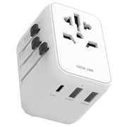 Green Lion 1 Pc Universal Travel Adaptor White