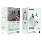 Green Lion 1 Pc Universal Travel Adaptor White