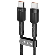 Porodo Dual Port Car Charger With USB-C Cable 50W Black