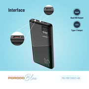 Porodo Power Bank 10000mAh Black PB-PBFCH053-BK