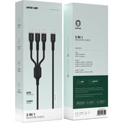 Green Lion 3-In-1 USB-C To USB-C Cable 1.2m Black