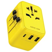 Green Lion 1 Pc Universal Travel Adaptor Yellow