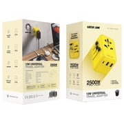 Green Lion 1 Pc Universal Travel Adaptor Yellow