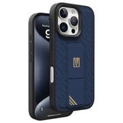 Levelo Morphix Cuero Gripstand Case Blue iPhone 16 Pro Max