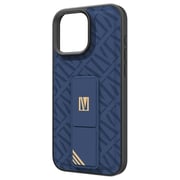 Levelo Morphix Cuero Gripstand Case Blue iPhone 16 Pro Max