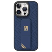 Levelo Morphix Cuero Gripstand Case Blue iPhone 16 Pro Max