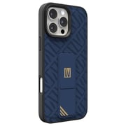 Levelo Morphix Cuero Gripstand Case Blue iPhone 16 Pro Max