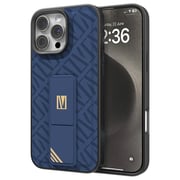 Levelo Morphix Cuero Gripstand Case Blue iPhone 16 Pro Max