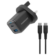 Powerology Wall Charger With USB-C Cable 1.2m Black