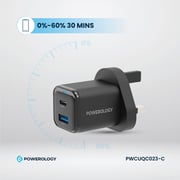 Powerology Wall Charger With USB-C Cable 1.2m Black