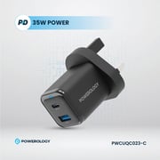 Powerology Wall Charger With USB-C Cable 1.2m Black
