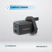 Powerology Wall Charger With USB-C Cable 1.2m Black