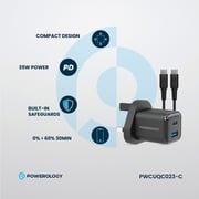 Powerology Wall Charger With USB-C Cable 1.2m Black