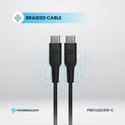 Powerology GaN Wall Charger With USB-C Cable 1.2m Black