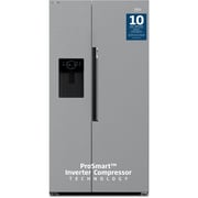 Beko 664L Side-by-Side Refrigerator, NeoFrost Dual Cooling, Titanium Inox - GNE753DIX