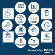 Beko 664L Side-by-Side Refrigerator, NeoFrost Dual Cooling, Titanium Inox - GNE753DIX