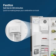 Beko 664L Side-by-Side Refrigerator, NeoFrost Dual Cooling, Titanium Inox - GNE753DIX