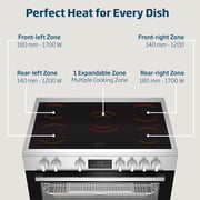Beko 90x60cm Freestanding Ceramic Electric Cooker, 5 Zones, 8 Functions, 108L, A+ Rating, Stainless Steel - BGM30203EX