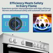 Beko 90x60cm Freestanding Combination Cooker, Gas Hob & Electric Oven, Air Fryer, 5 Burners (1 Wok), 108L - BGTW11227EXA