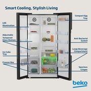 Beko 635L Side-by-Side Refrigerator, NeoFrost Dual Cooling, Dark Inox - GNE741PP