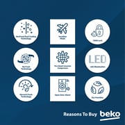 Beko 635L Side-by-Side Refrigerator, NeoFrost Dual Cooling, Dark Inox - GNE741PP
