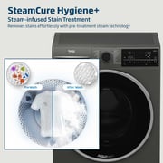 Beko 10kg Front Load Washing Machine, 1400 RPM, 15 Programs, SteamTherapy, AquaTech, Manhattan Grey - WTE1014XM