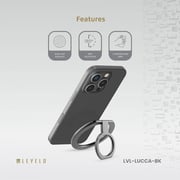 Levelo Lucca Magsafe Phone Ring Holder Matte Black