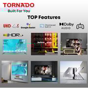 تلفزيون تورنادو دقة 4K جوجل UHD قياس50 بوصة (2024) - موديل 50UA3400G