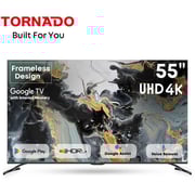 تلفزيون تورنادو بشاشة UHD ودقة 4K يدعم جوجل قياس 55 بوصة (موديل 2024) 55UA3400G