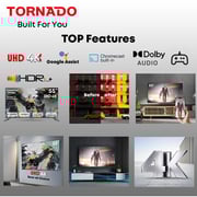 تلفزيون تورنادو بشاشة UHD ودقة 4K يدعم جوجل قياس 55 بوصة (موديل 2024) 55UA3400G