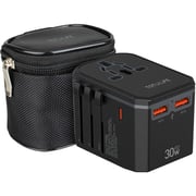 Totulife 1 Pc Universal Travel Adapter Black