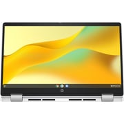 HP Chromebook x360 2-in-1 Laptop- Intel N200 Processor / 14inch FHD Touchscreen / 128GB SSD / 8GB RAM / Integrated Graphics / Chrome OS / English Keyboard / Silver / International Version - 14B-CD0035CL