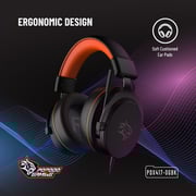Porodo PDX417OGBK Wired On Ear Gaming Headphones Black