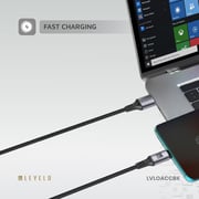 Levelo Otto USB A to C Leather Cable 1.2m Black