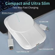 V Walk Power Bank With Built-in Stand And Cable White