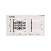 Aurora Bathroom Extract Fan 20 cm 30 Watt with Timer - SLF150T