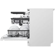 LG 14 Place Setting Dishwasher with QuadWash, EasyRack Plus, TrueSteam, Inverter Direct Drive, ThinQ, and White Finish – DFB512FW